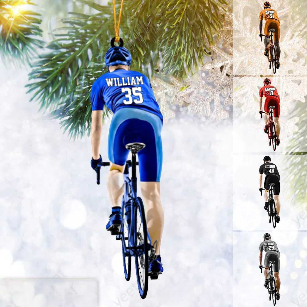 Personalized Male Cyclist / Bike Riding Acrylic Ornament Gift For Cyclists Gift for Man