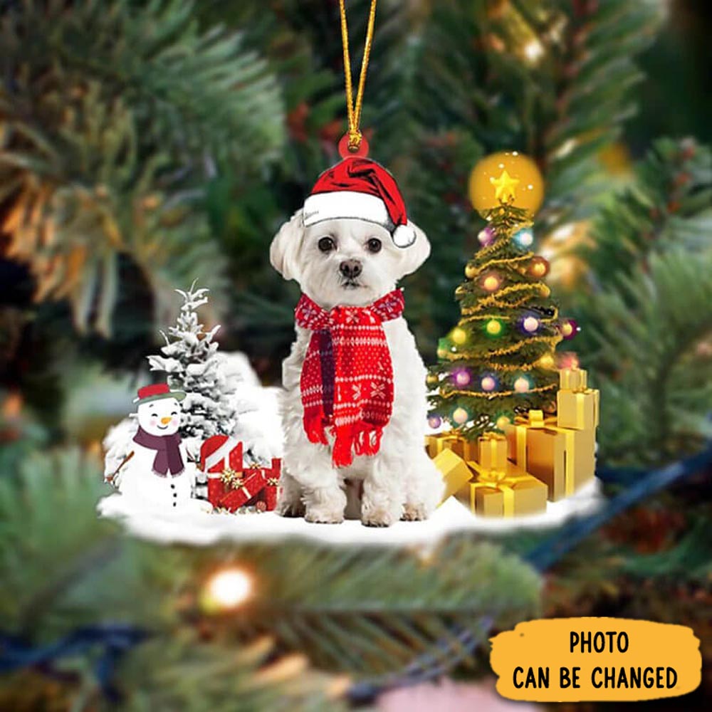 Personalized Maltese Christmas Ornament Thoughtful Ornament Gift For Dad