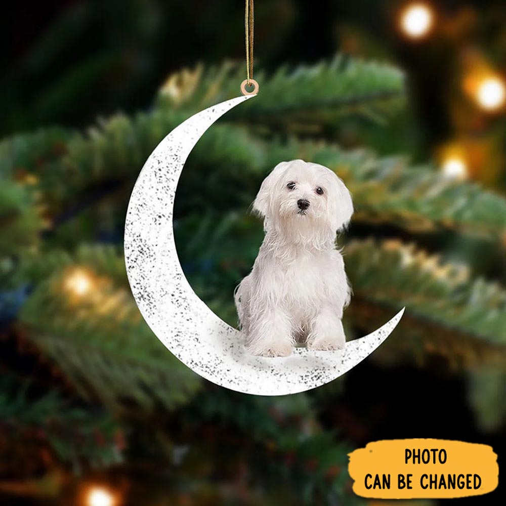 Personalized Maltese Sit On The Moon Ornament Charming Christmas Ornament Gift Idea