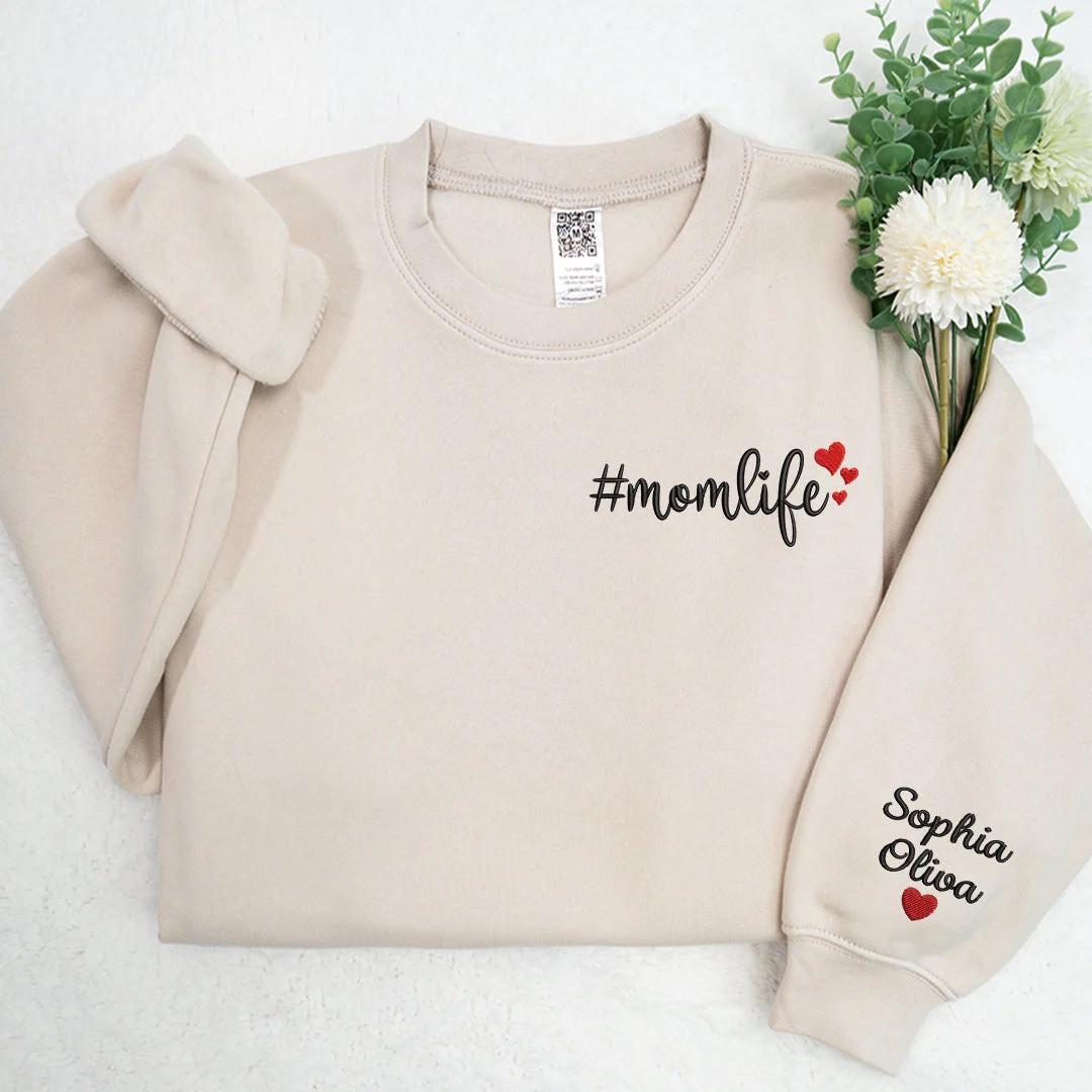 Personalized Mama Floral Sweatshirt Birth Flower Crewneck Family Gift for Mom