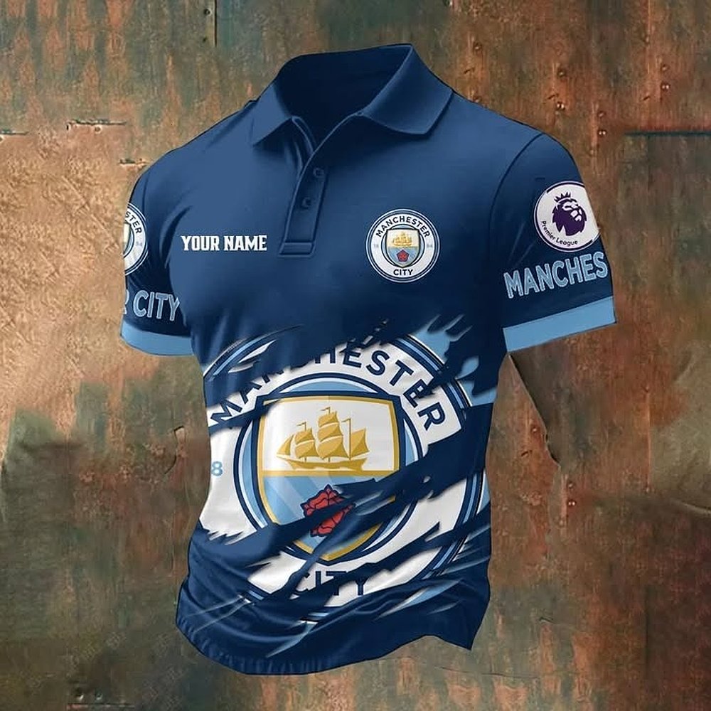 Personalized Manchester City Polo Shirt Football Team Personalized Gift For Fans