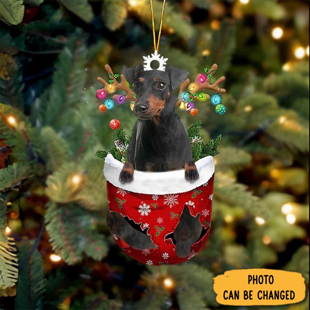 Personalized Manchester Terrier In Snow Pocket Christmas Ornament Classic Christmas Ornament Gift