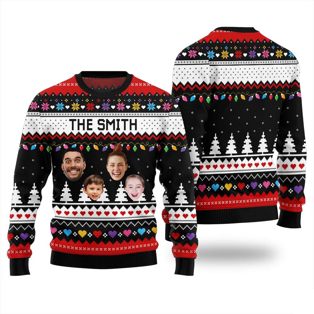 Personalized Many Faces Christmas Sweater Christmas Ideas For Girlfriend