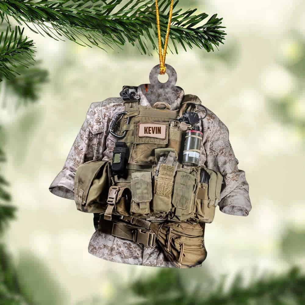 Personalized Marine Corps Acrylic Christmas Ornament Gift For Veteran