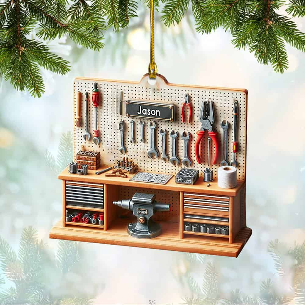 Personalized Mechanic Tool Box Acrylic Ornament