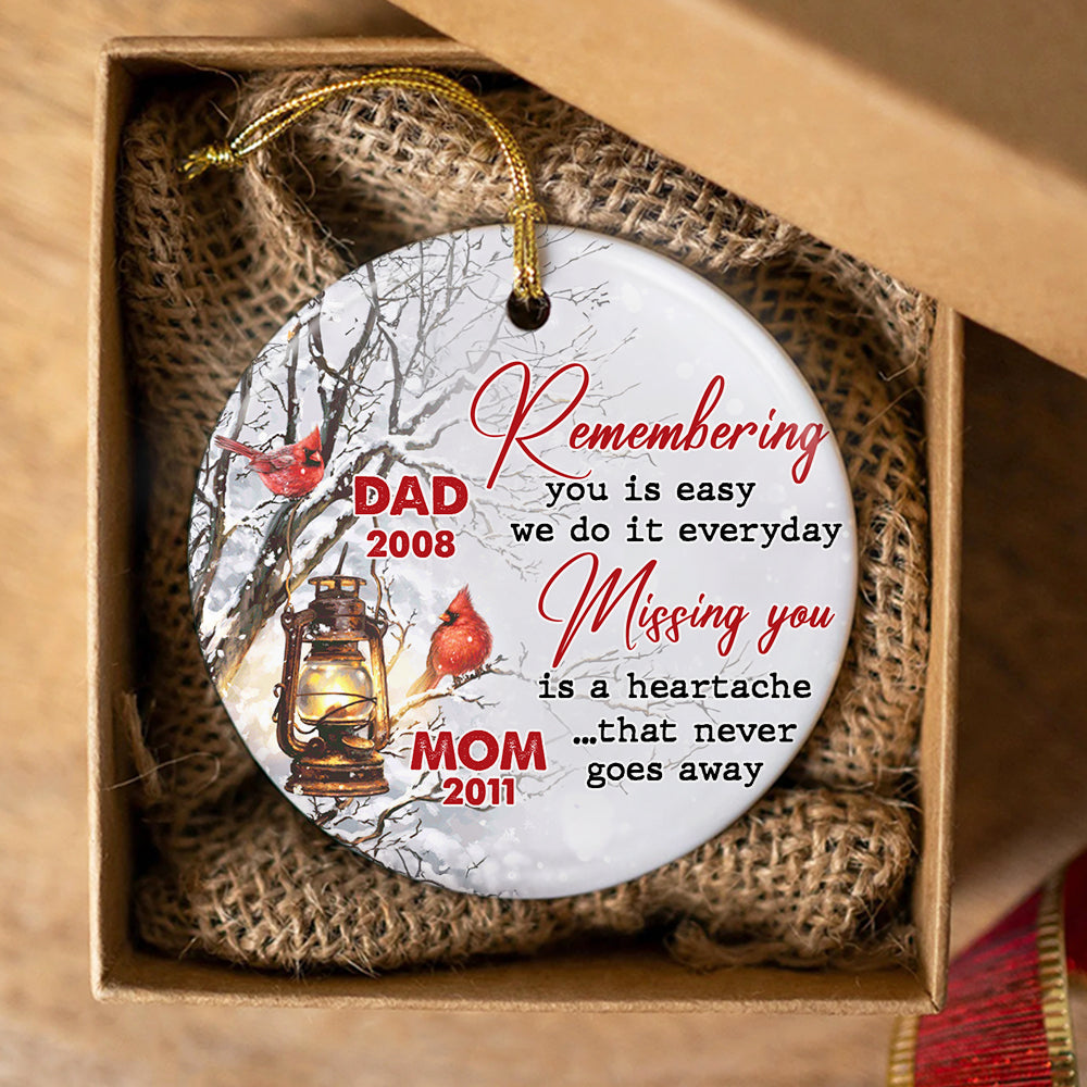 Personalized Memorial Gifts, Christmas Ceramic Ornament - Family Christmas Ornament Gift