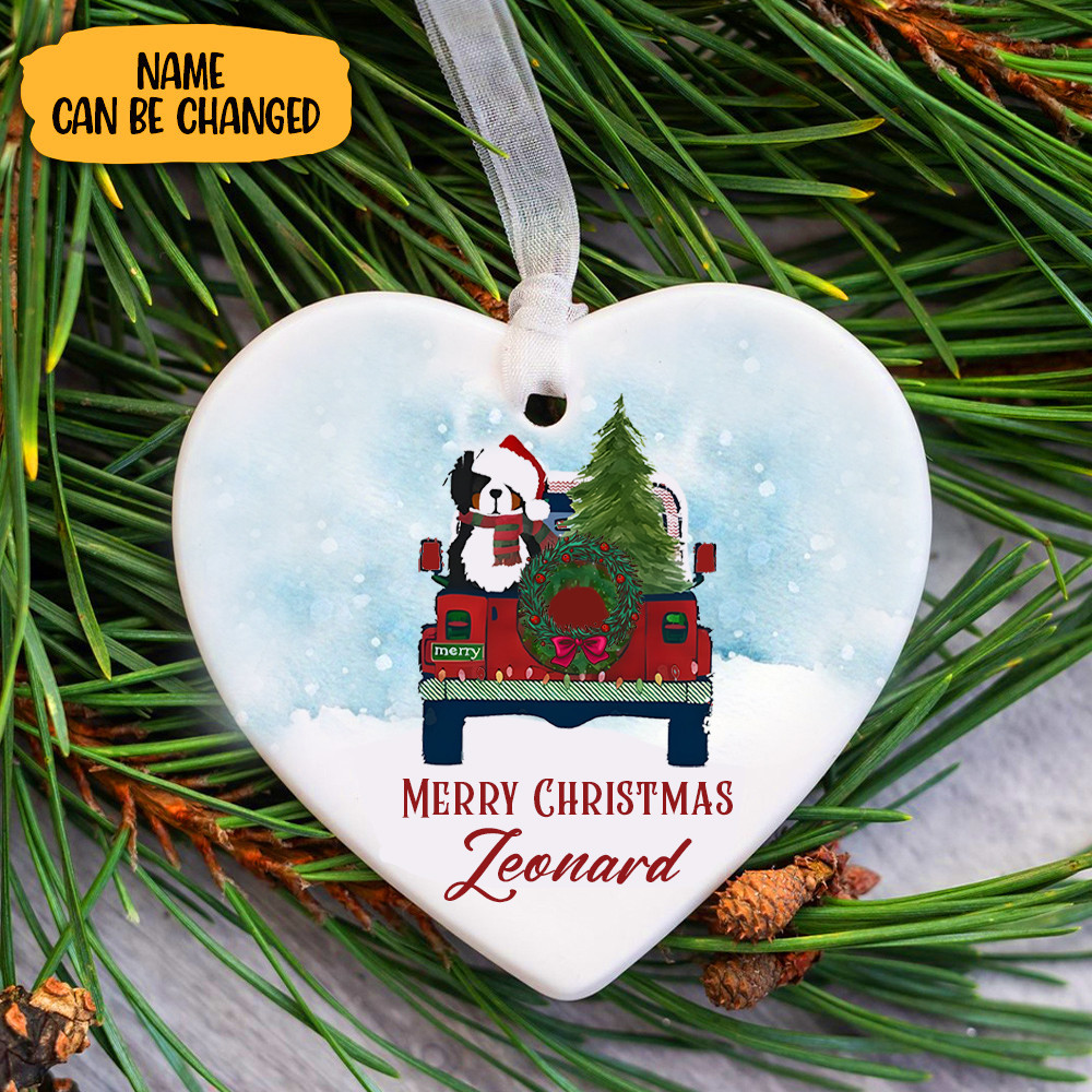 Personalized Merry Christmas Ornament Heart Shape Christmas Tree Decorations 2024