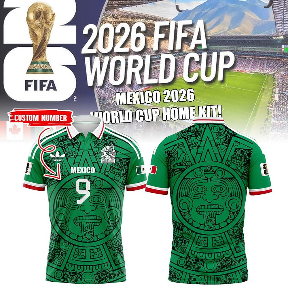 Personalized Mexico 2026 World Cup Home Polo Shirt Gifts For Husband