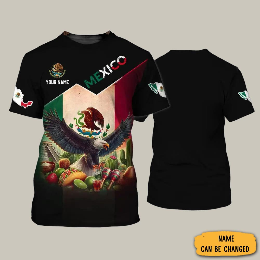 Personalized Mexico Eagle Art T-Shirt Mexico Football Team Merchandise Best Fan Gear