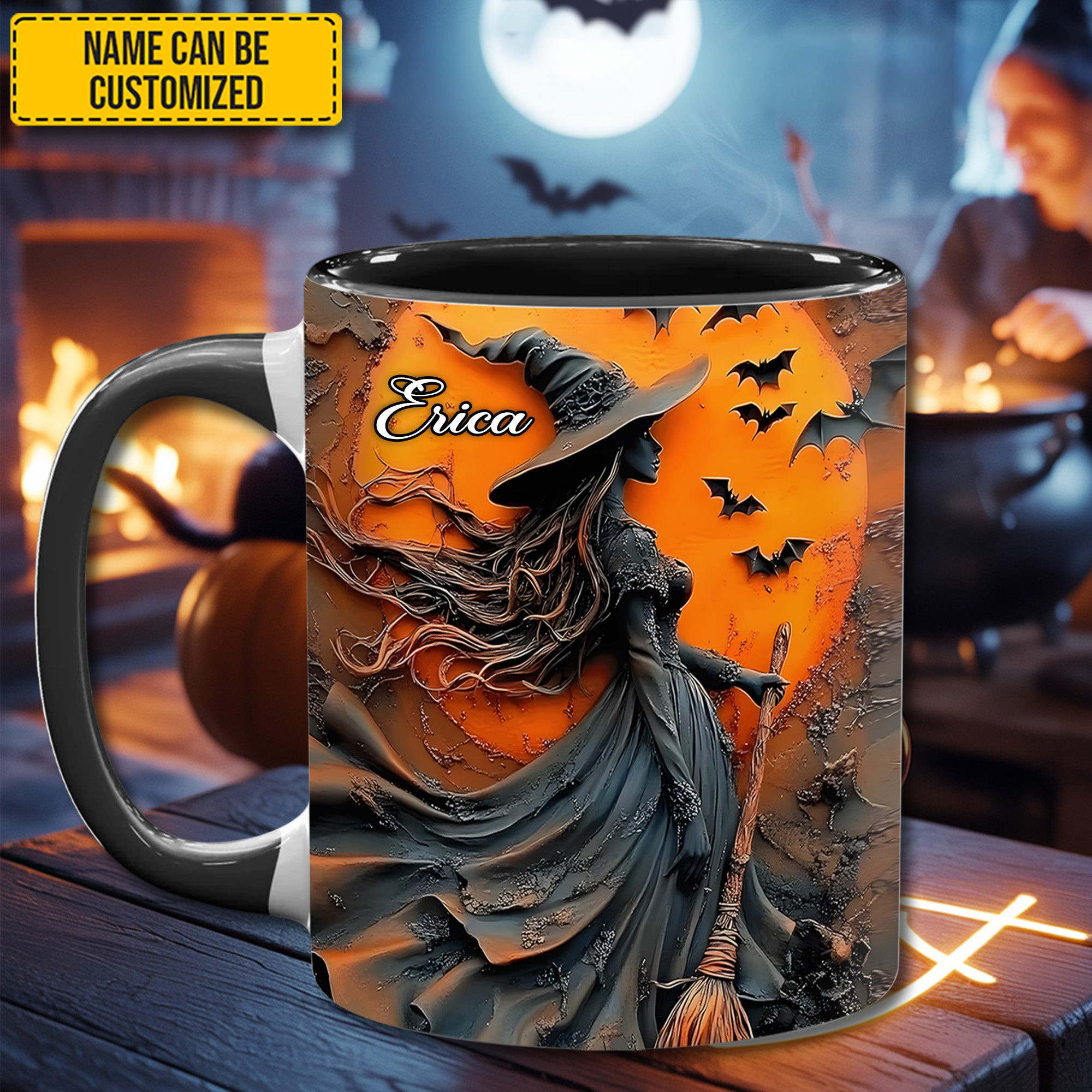 Personalized Midnight Witch Mug Gothic Design Spooky Coffee Mug Witchy Gifts For Her