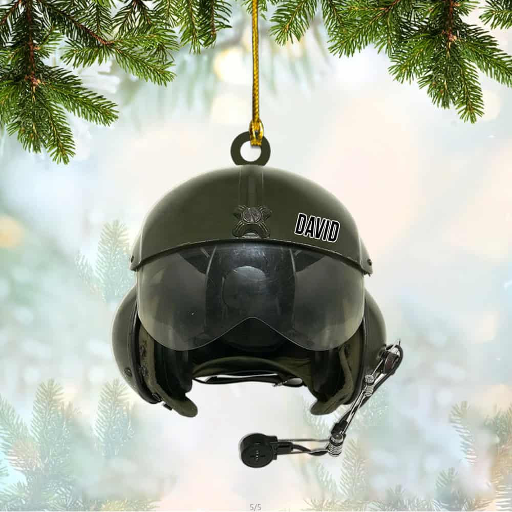 Personalized Military Flight Helmet Ornament