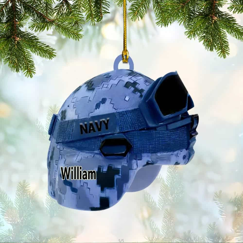 Personalized Military Helmet Personalized Custom Acrylic Christmas Ornament Gift For Veterans