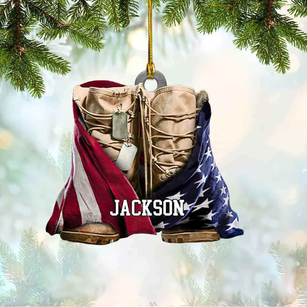 Personalized Military Memorial Christmas Ornament Gift For Veteran