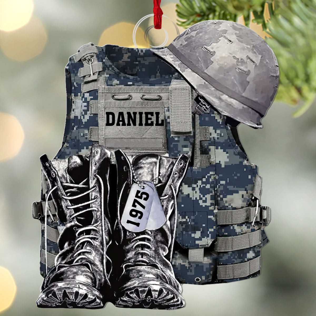 Personalized Military Uniform Christmas Ornament Xmas Tree Decor Gifts For Veteran
