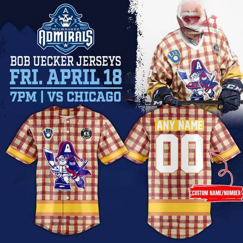 Personalized Milwaukee Admirals x Bob Uecker Limited Edition 2025 Jersey Best Gift For Hockey Fans
