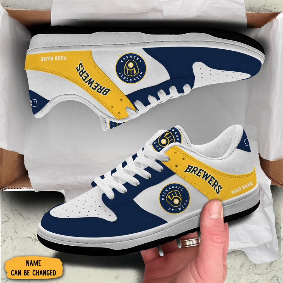 Personalized Milwaukee Brewers SB Dunk Low Top Shoes Unique Gifts For Baseball Fans