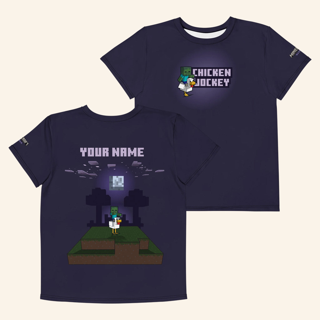 Personalized Minecraft Merch Minecraft Chicken Jockey T-Shirt Gifts For Brother