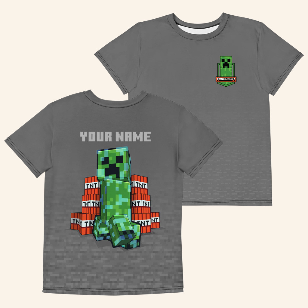 Personalized Minecraft Merch Minecraft TNT Creeper T-Shirt Gifts For Besties