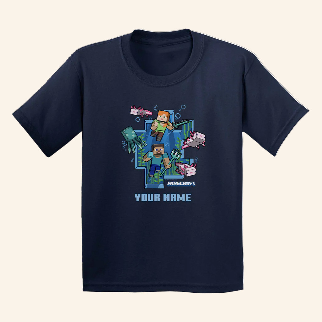 Personalized Minecraft Merch Minecraft Underwater T-Shirt Christmas Gifts For Friends