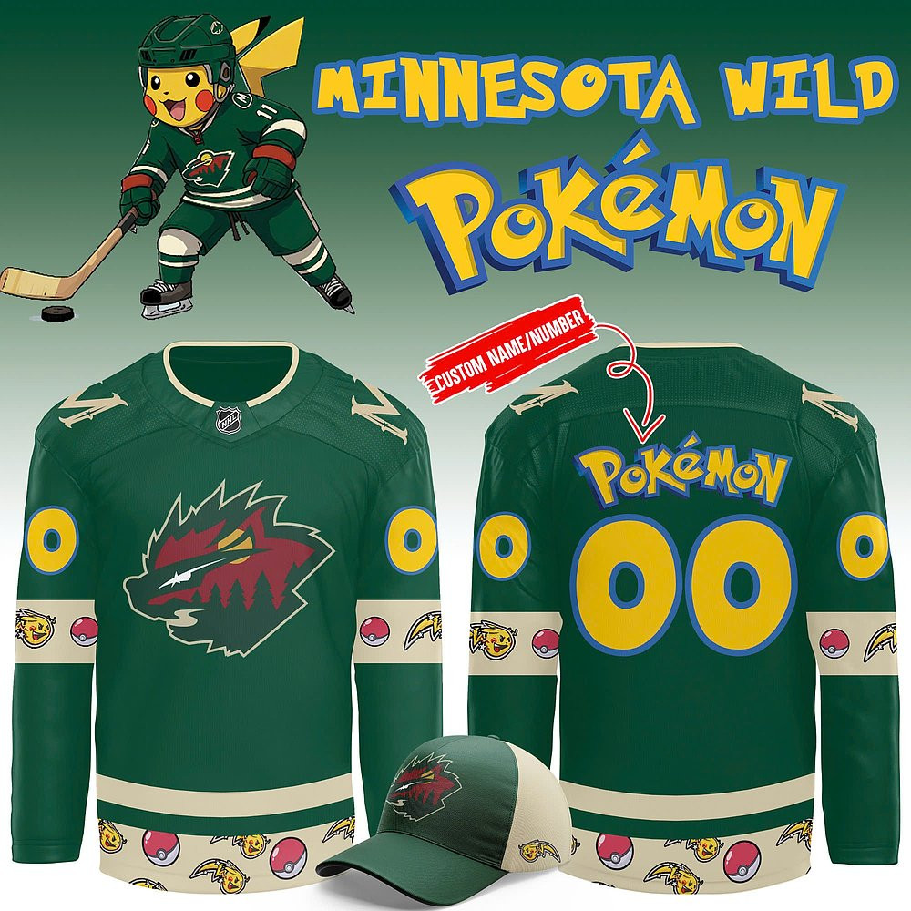 Personalized Minnesota Wild x Pokemon Limited Jerseys Special Gift For Hockey Supporters