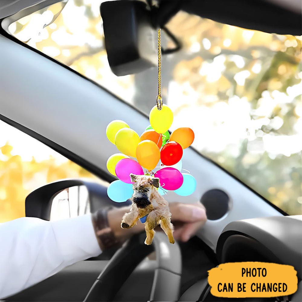Personalized Mixed Breed Poodle Fly With Bubbles Car Hanging Ornament Sweet Ornament Gift For Couples
