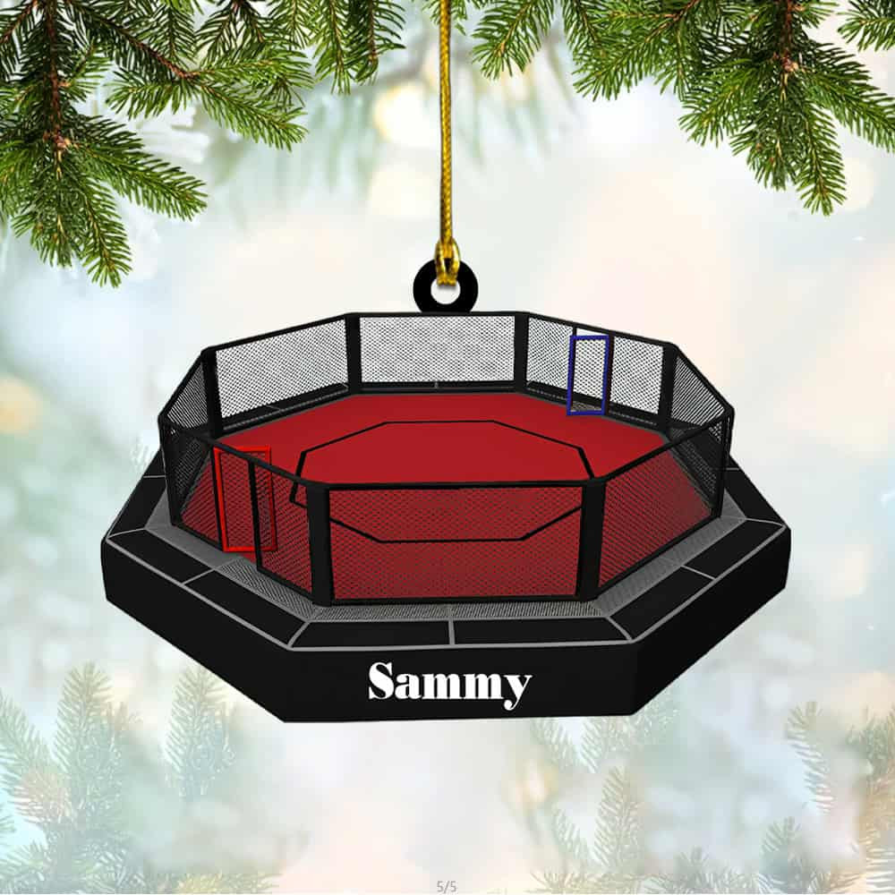 Personalized Mmaufcwrestle Cage Christmas Acryic Ornament Gift For Mma Ufc Lover