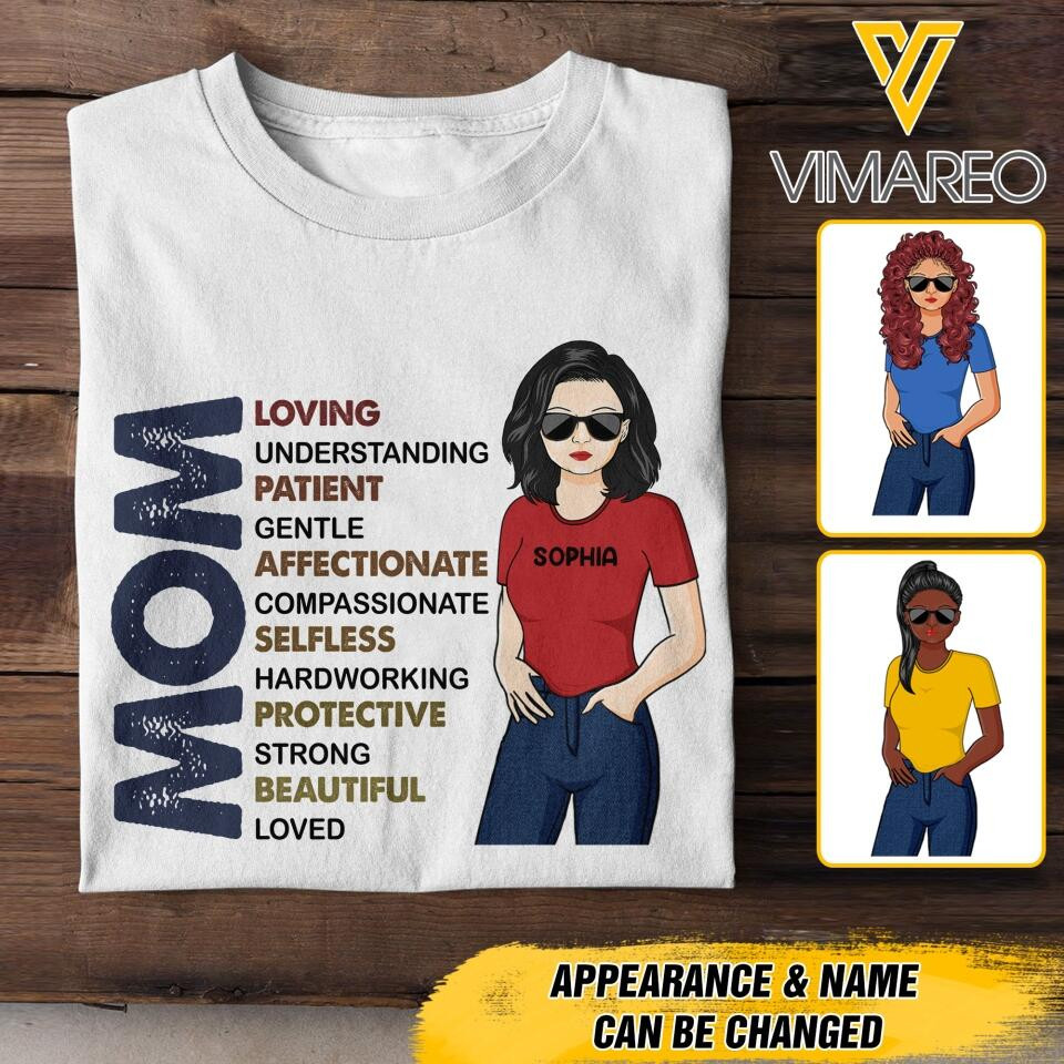 Personalized Mom Loving Patient Affectionate Selfless Protective Beautiful T-Shirt Mother's Day Shirt Unique Gifts For Mom