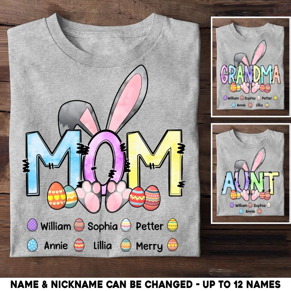 Personalized Mommy Aunt Grandmas Bunny Nickmane T-Shirt Mother's Day Shirt Mother's Day Gifts For For Wife From Husband