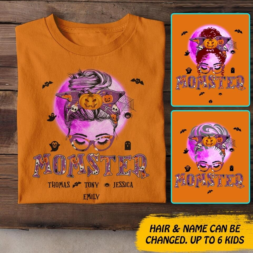 Personalized Momster Kid Name T-Shirt Mother's Day Shirt Best Gifts For Wife