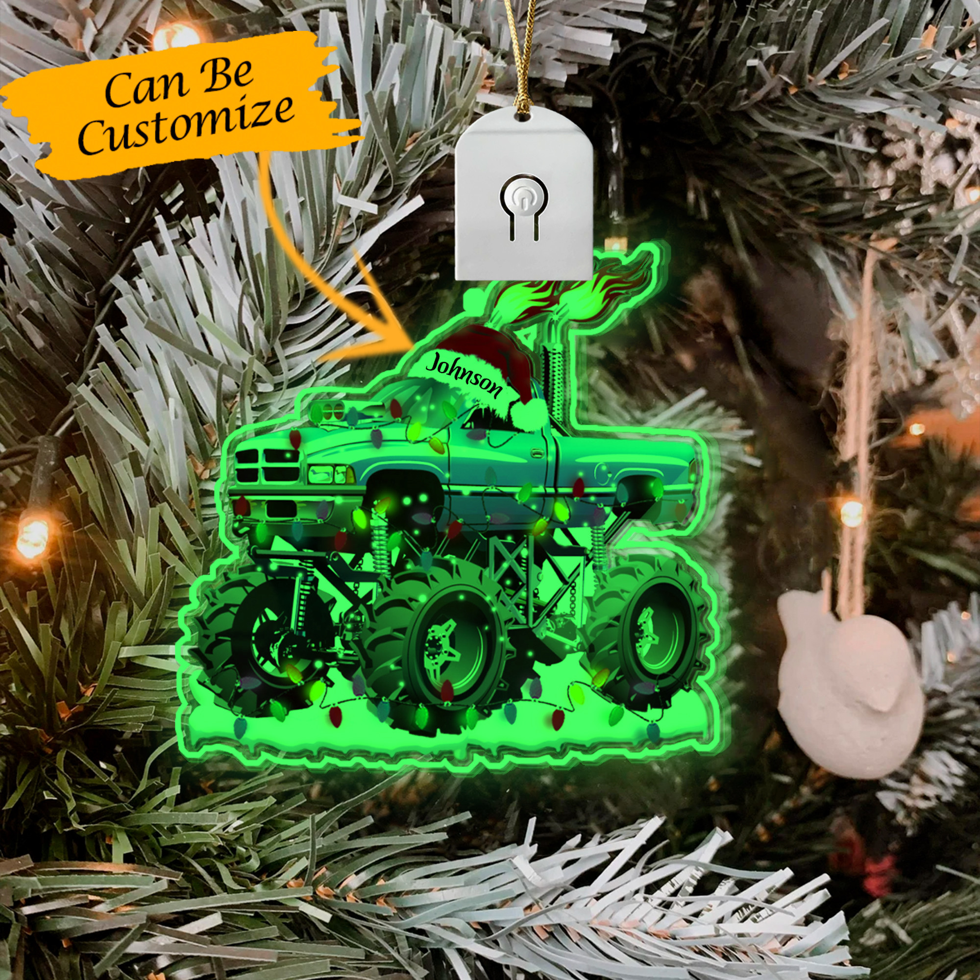 Personalized Monster Truck Led Christmas Ornament Grave Digger Monster Jam Ornaments