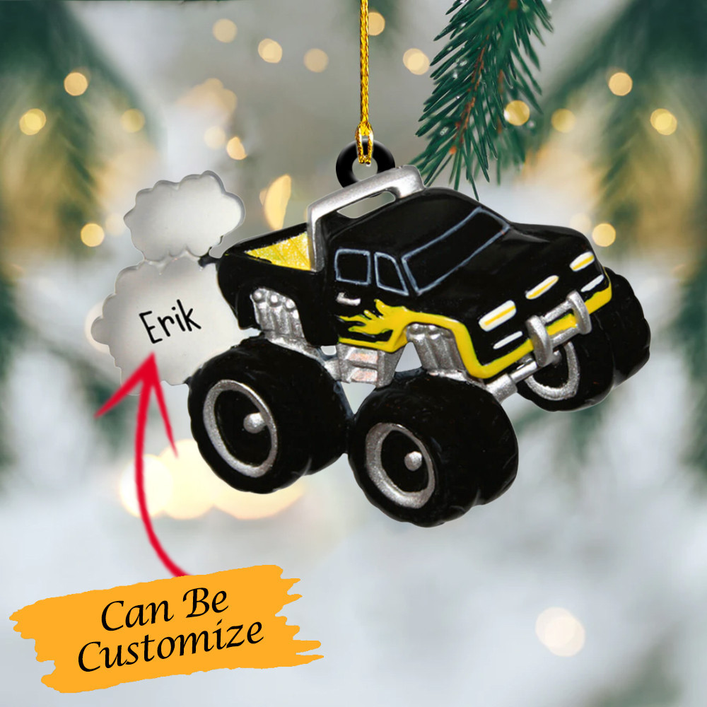 Personalized Monster Truck Ornament Custom Monster Truck Christmas Tree Ornaments