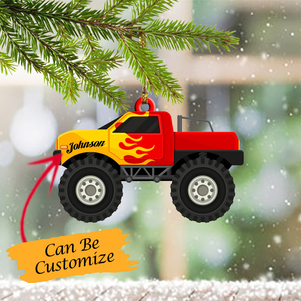 Personalized Monster Truck Ornament Monster Jam Christmas Tree Ornaments Decorations