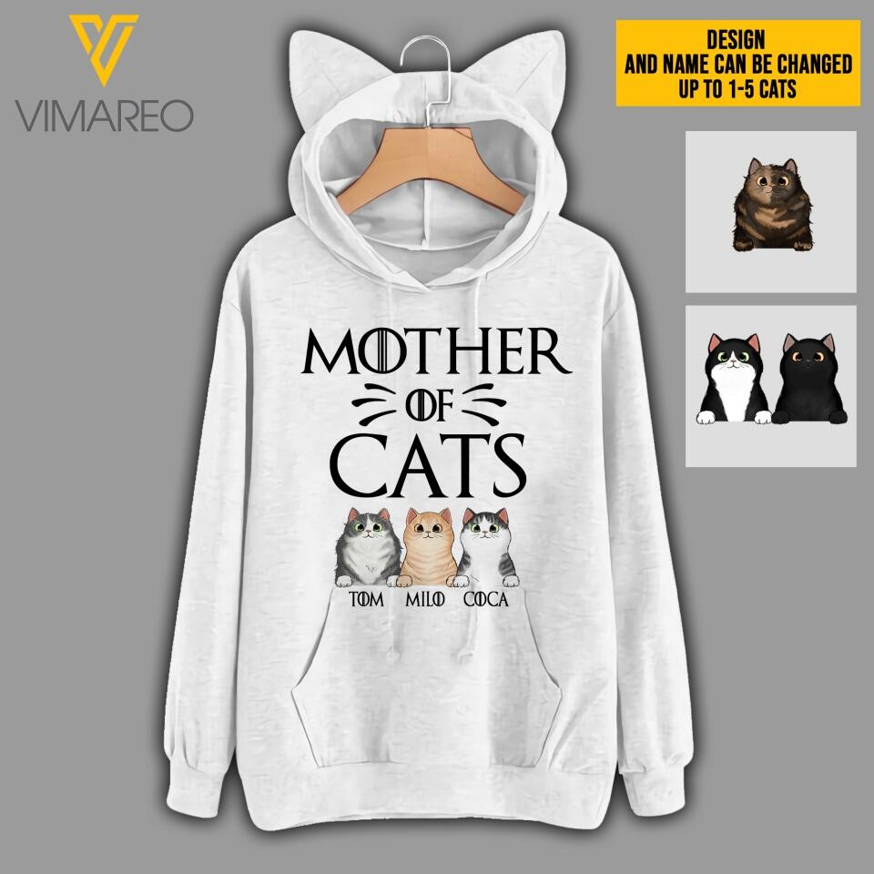 Personalized Mother Of Cats Hoodie Mother's Day Gifts For For Mom From Daughter
