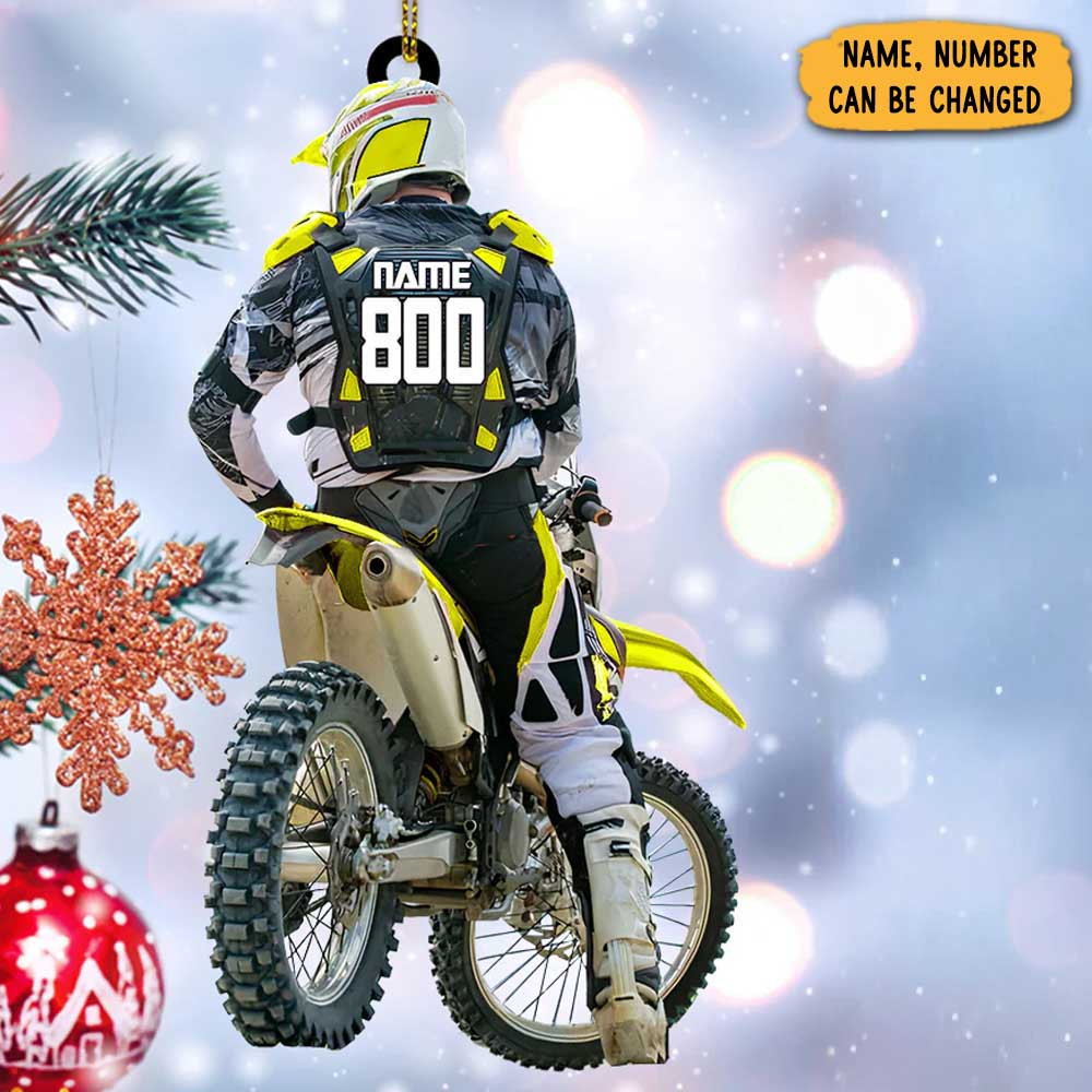 Personalized Motocross Biker Christmas Ornament Christmas Tree Decorations Xmas Gift For Him