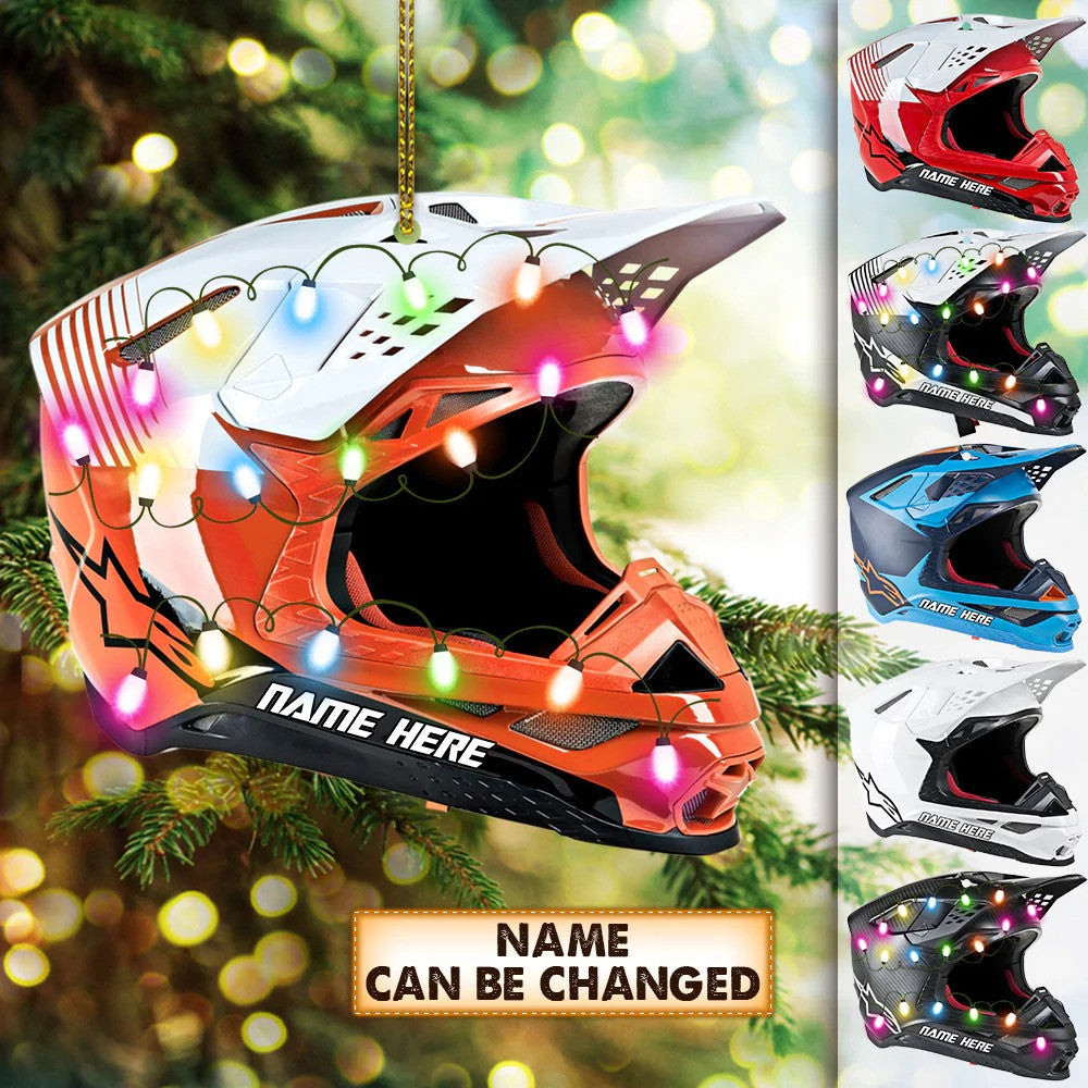 Personalized Motocross Helmet Ornament Flat Custom Shaped Acrylic Ornament for Motocross Lovers