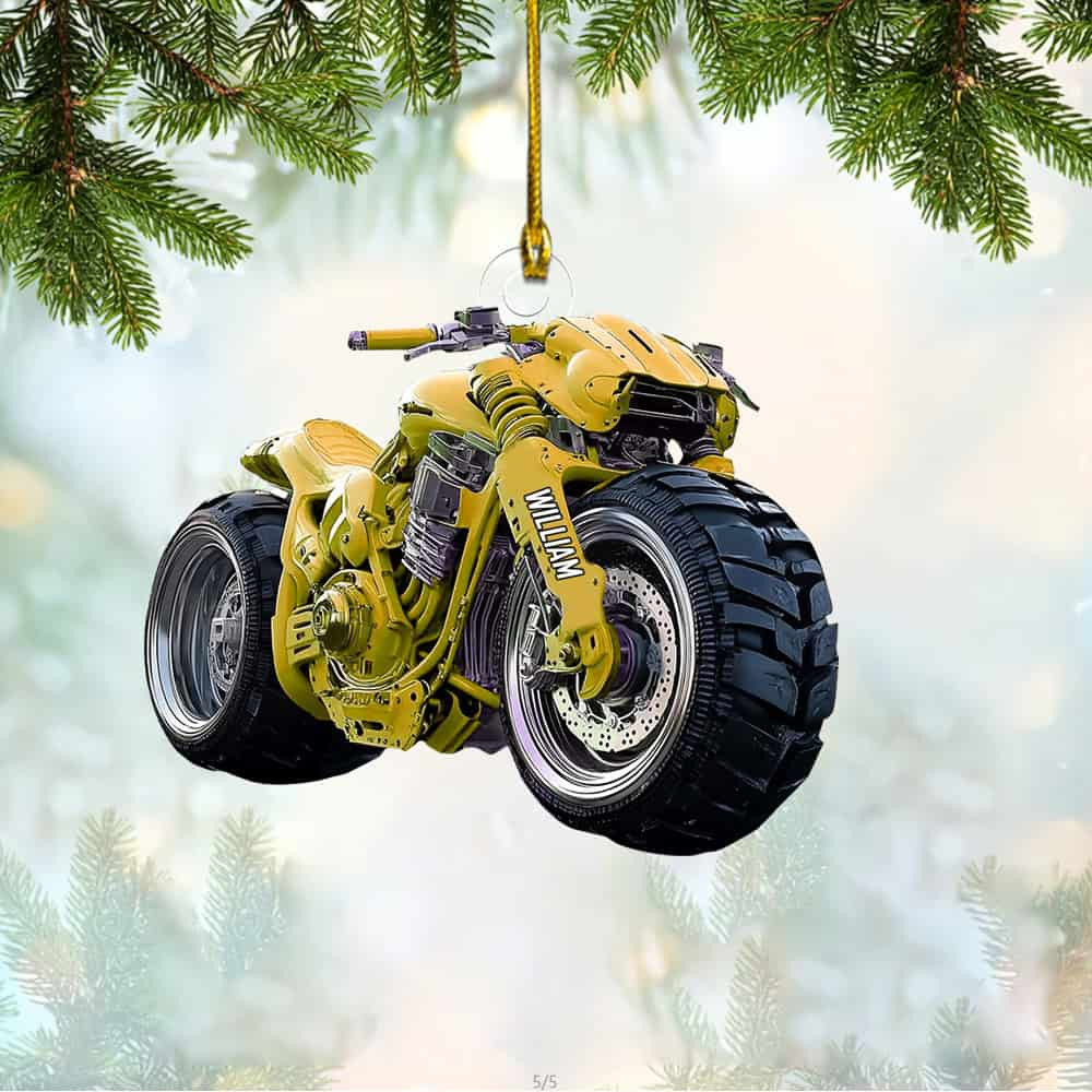 Personalized Motorcycle Christmas Tree Ornament Gift For Motor Lovers