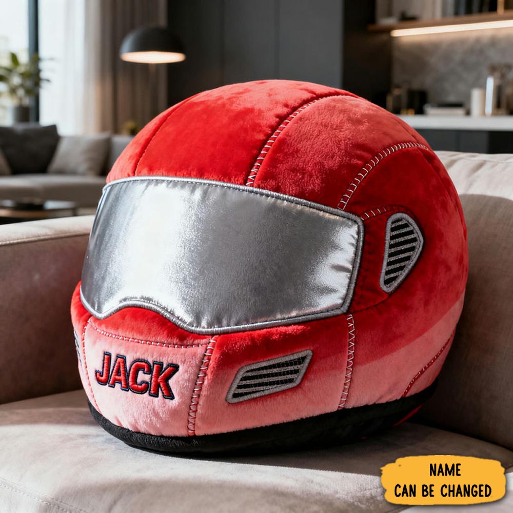 Personalized Motorcycle Helmet Pillow Sport Design Sofa Decor Couch Pillow Gifts For Him