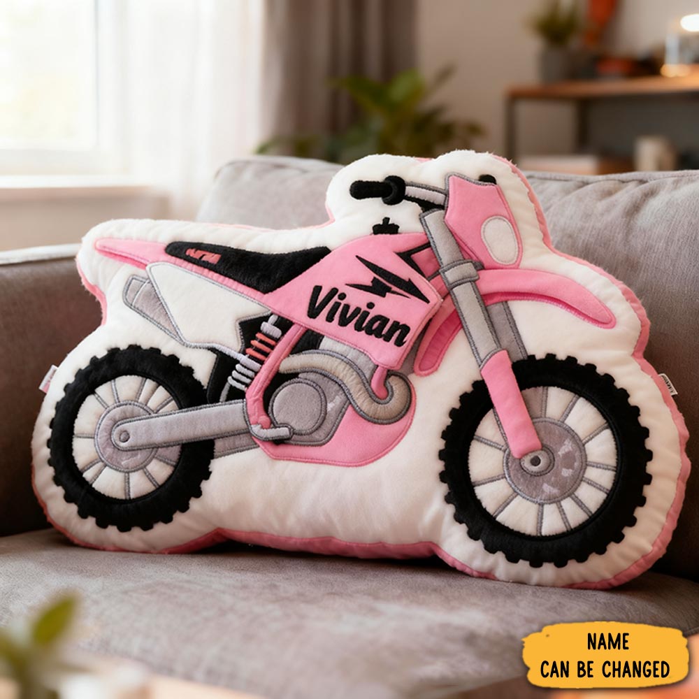 Personalized Motorcycle Pillow Custom Name 3d Graphic Print Cushion Gift For Bikers And Motorcycle Fans