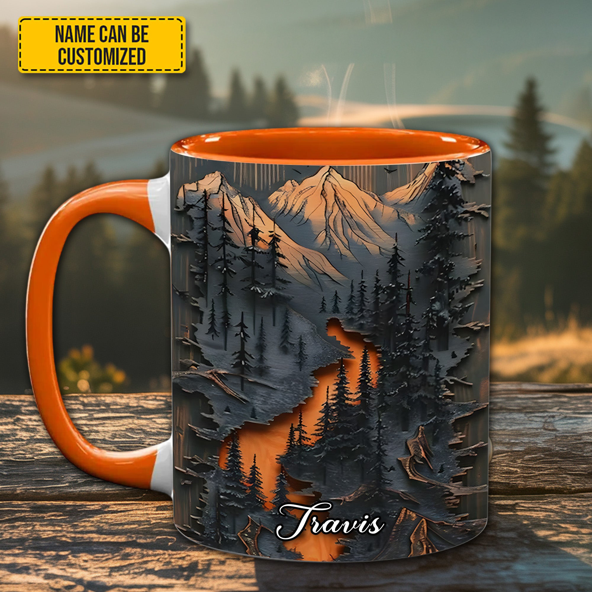 Personalized Mountain Wilderness Mug Nature Design Forest Vibe Unique Gifts For Him