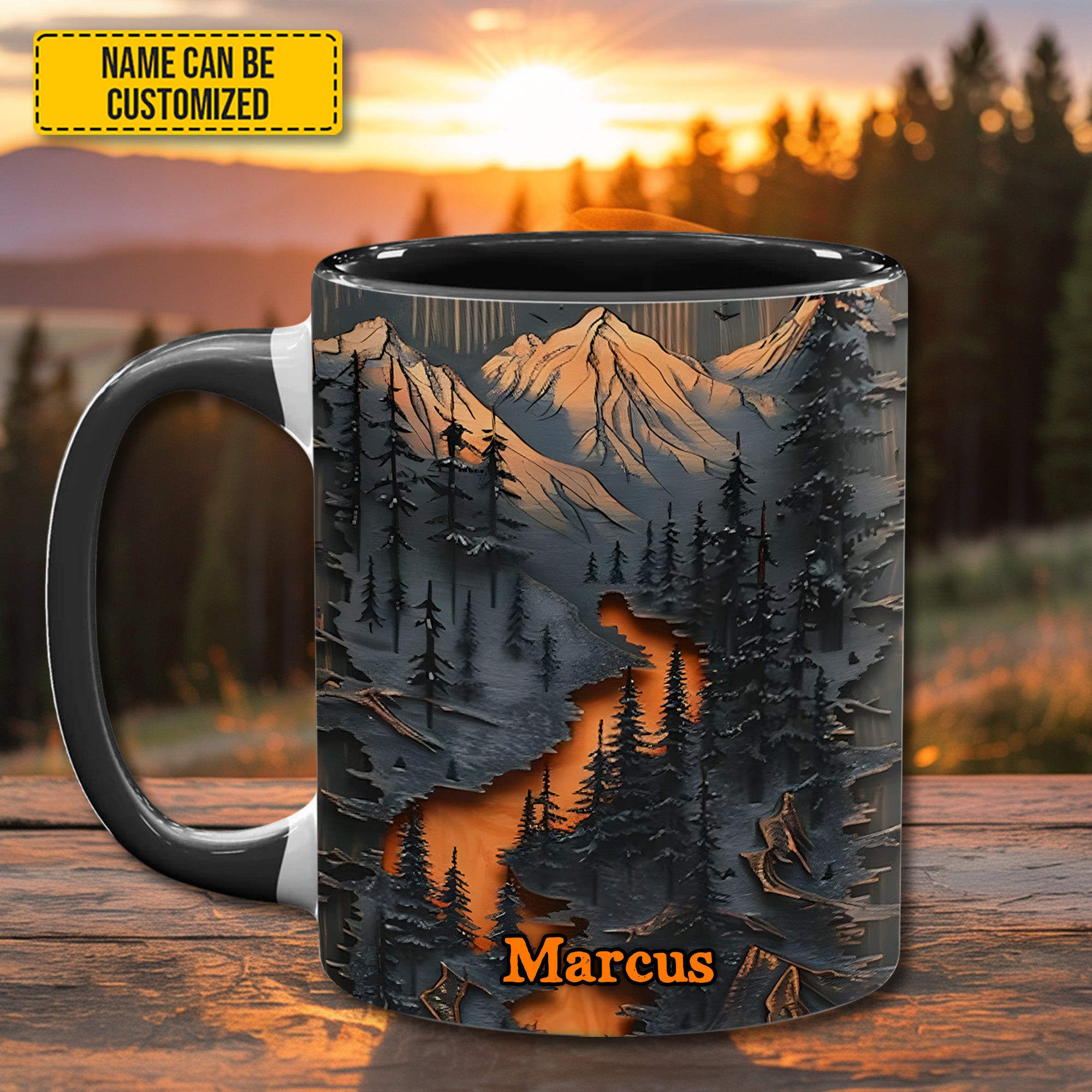 Personalized Mountain Wilderness Mug Nature Design Forest Vibe Unique Gifts For Nature Lovers