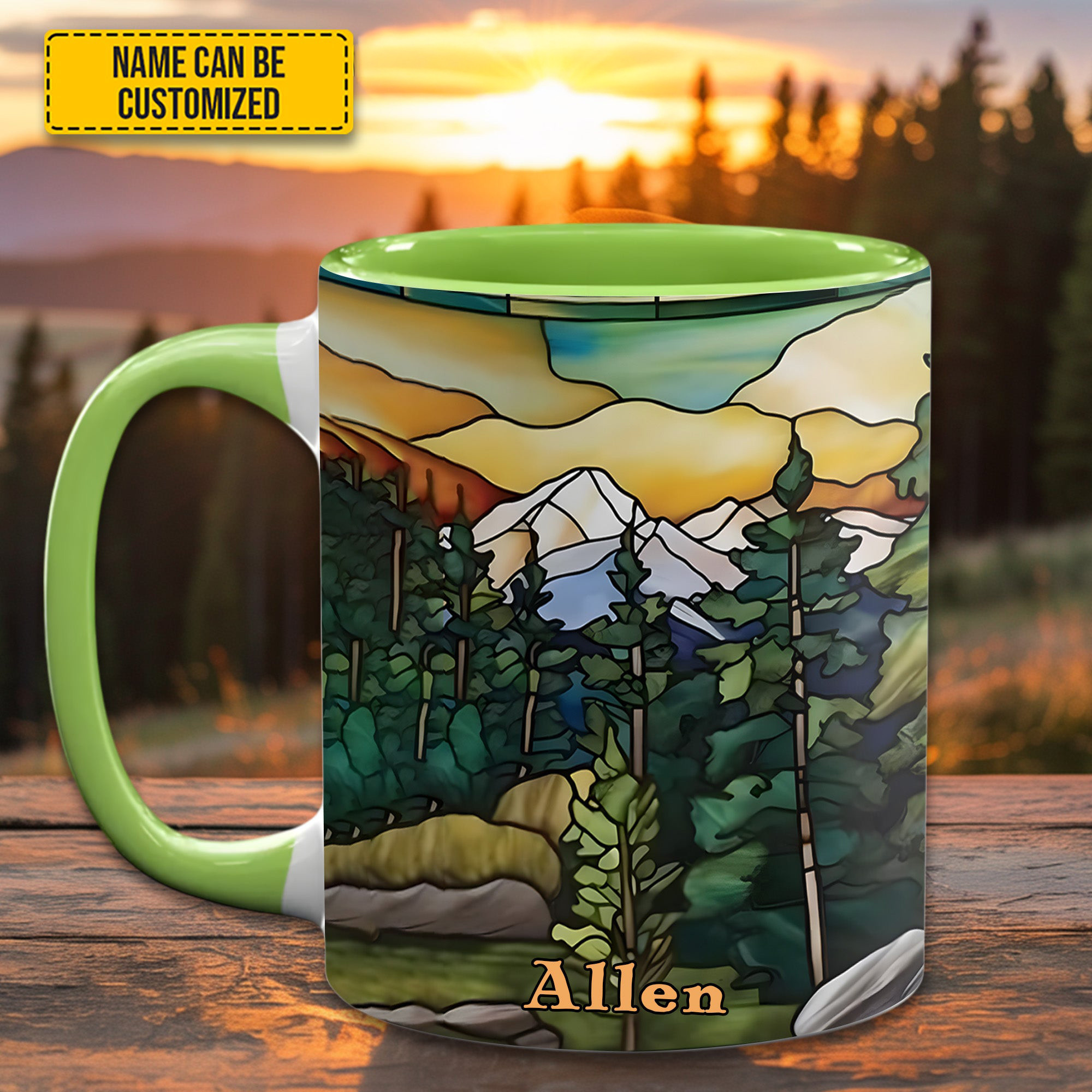Personalized Mountains Mug Forest Vibes Nature Design Gifts For Plant Lovers