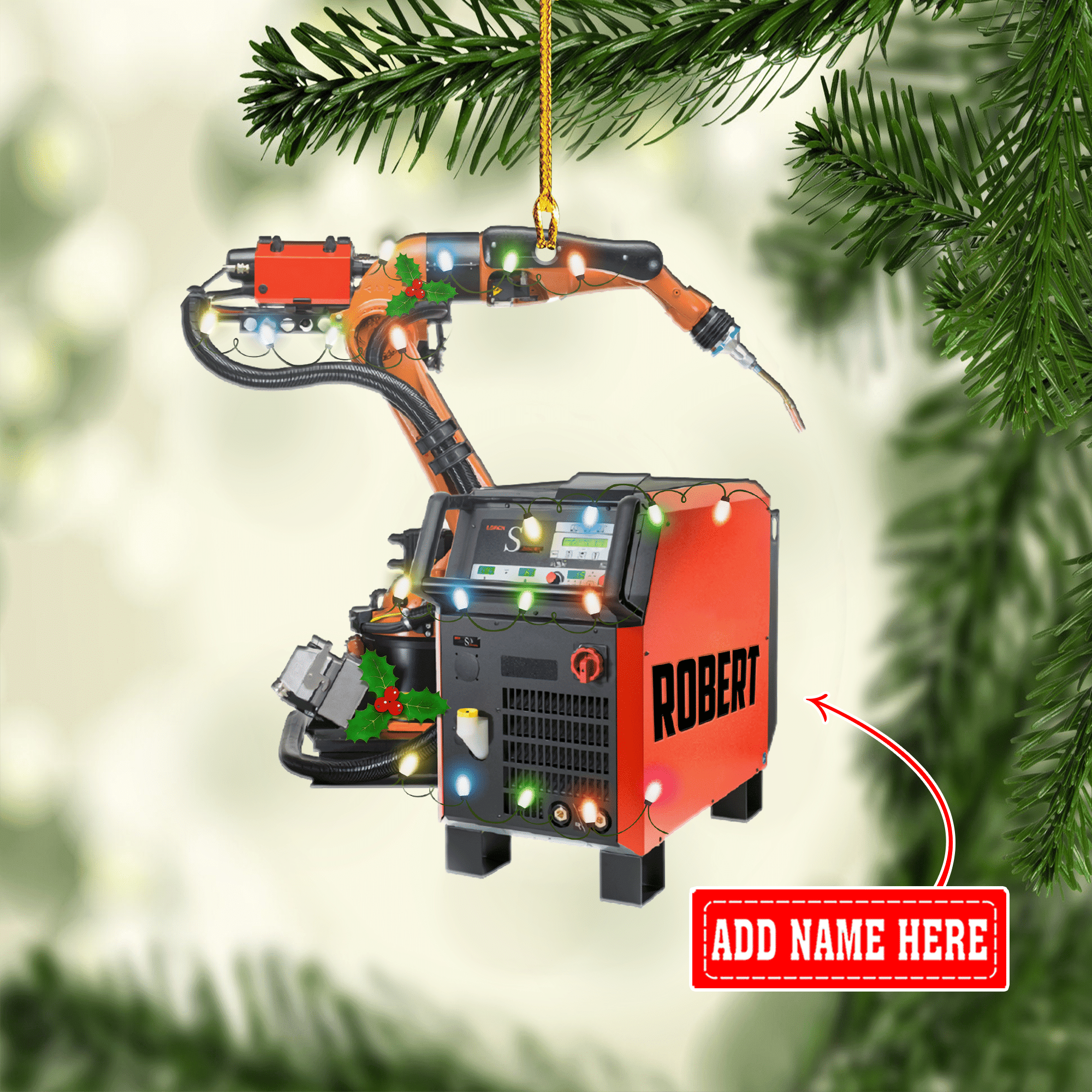 Personalized Multi Color Welder Machine Christmas Acrylic Ornaments 2D Flat Ornament