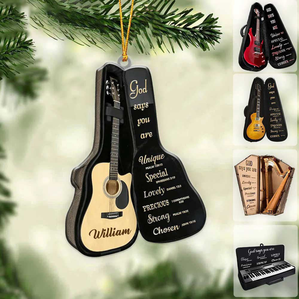 Personalized Musical Instrument With Bag God Says You Are  Christmas Ornament for Music Lovers