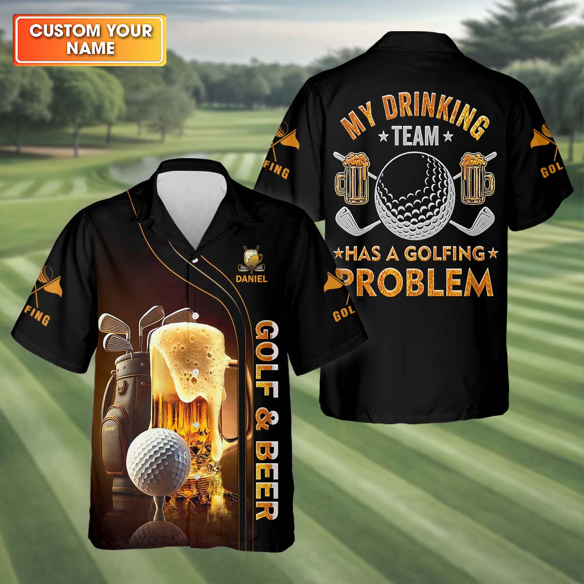 Personalized My Drinking Team Has Golfing Problem Beer Hawaiian Shirt Best Golf Shirt Father's Day Persent