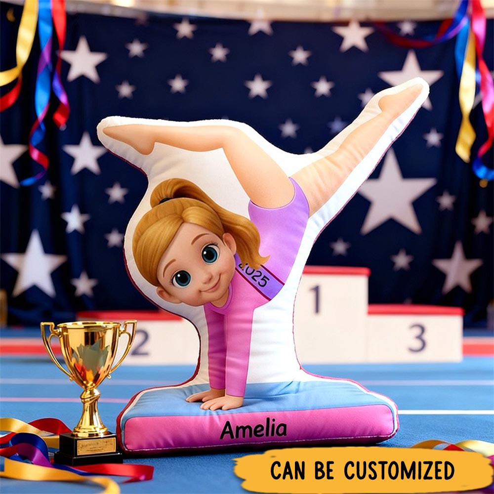 Personalized My Gymnastic Girl Shaped Pillow for Gynamstic Lovers Pillow Christmas Gift for Kids