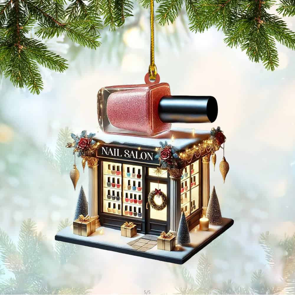 Personalized Nail Salon Christmas Ornament Gift For Nail Artists Nail Tech Nail Owner