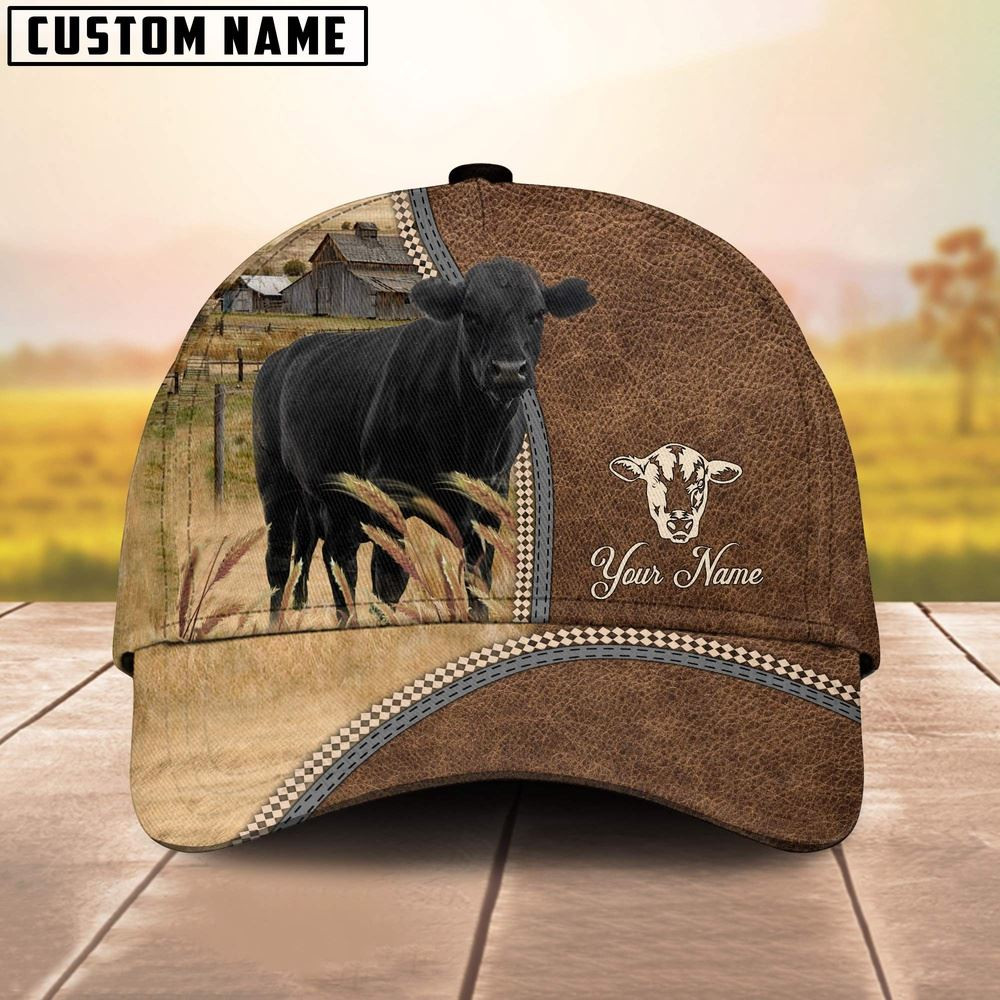 Personalized Name Black Angus Farming Cap Farm Cap Farmer Baseball Cap Gift Ideas For Farmers