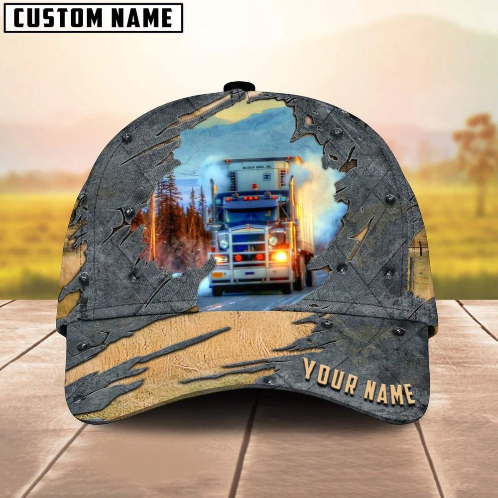 Personalized Name Blue And White Trucker Classic Cap 2024 Farm Cap Farmer Baseball Cap