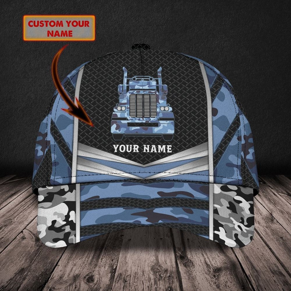 Personalized Name Blue Multicam Pattern Trucker Classic Cap Farm Cap Farmer Baseball Cap
