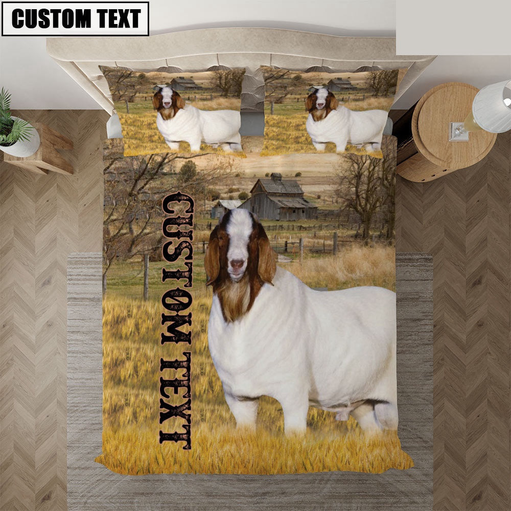 Personalized Name Boer Cattle On The Farm Bedding Set Couple Gifts